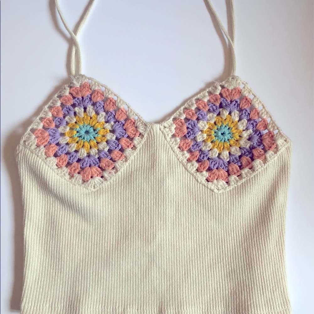 NWT | ZARA | Ribbed Crochet crop top- NWT